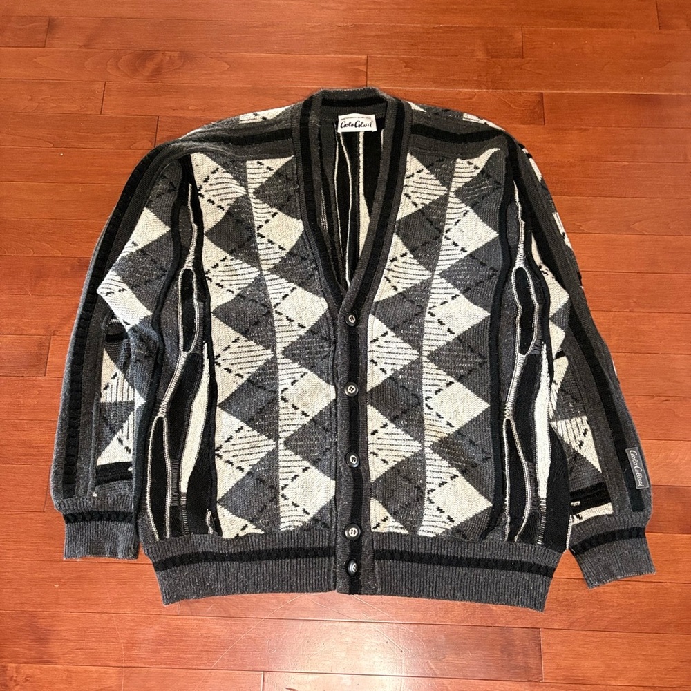 Vintage Carlo Colucci Arygle Patterned Cardigan | $70